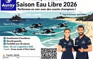 Entrainements EAU LIBRE 2026 - 2 mai au 27 septembre 2026